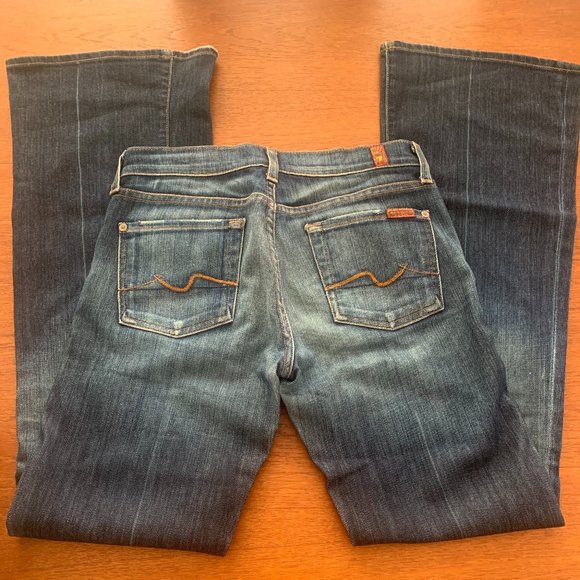 Vintage 7 For All Mankind Flare Dark Jean - Size 25 - Picture 4 of 4